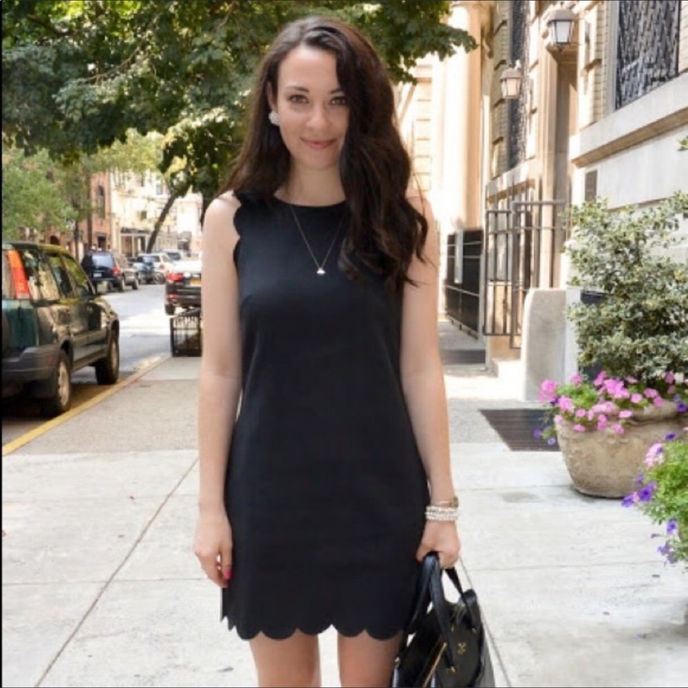 J.Crew Factory | 00 | Black Scallop Shift Dress